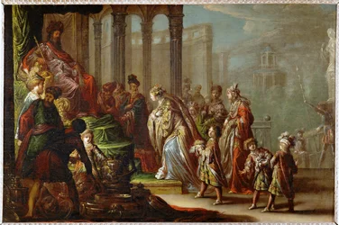 Salomão e a rainha de Sabá, também conhecida como Ester antes de Assuero ...