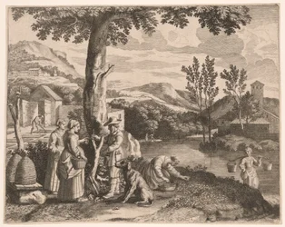 O apiário, o cultivo do jardim e a enxertia de árvores, Prato 2 de Pastorales