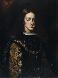 Retrato de Carlos II de Espanha (1661-1700) - Pintura de Claudio Coello (1642-1693), óleo sobre tela