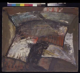 Abstração #3, c.1940 (óleo sobre painel, papel cartão)