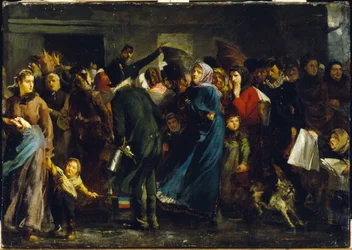 A fila no talho em 1871, c. 1871