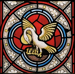 O pelicano em sua piedade, c.1866 (vitral)
