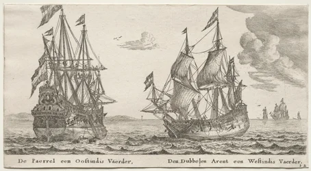 Vários Navios e Vistas de Amsterdã (Verscheÿde Schepen en Gesichten van Amstelredam), Parte II: The Pearl and East Indiaman, The Double Eagle, a West Indiaman