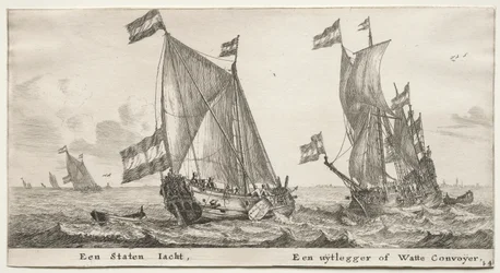 Vários navios e vistas de Amsterdã (Verscheÿde Schepen en Gesichten van Amstelredam), Parte II: Dutch Admiralty Yacht. Um navio de guarda