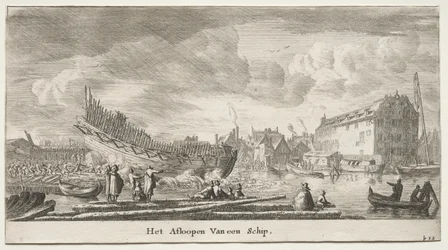 Vários navios e vistas de Amsterdã (Verscheÿde Schepen en Gesichten van Amstelredam), Parte II: Lançamento de um navio