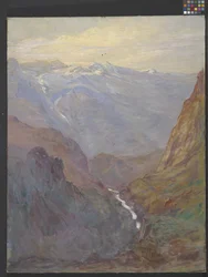 Cena das Montanhas Rochosas (óleo sobre tela)