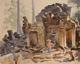 Entrada de Ta Promh - manhã cedo, 2000 (aguarela)