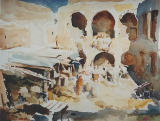 Fondouk des Peaussiers, Fez, 2000 (aguarela)