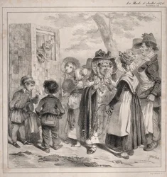 Vejo você minha querida! são os policiais que jogam esses polichinéis por lá, para desviar ..., 1840.