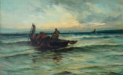 Transporte nas redes ao pôr do sol