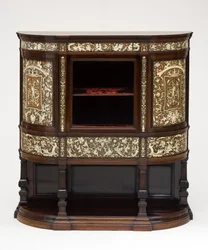 Display Cabinet, c.1890 (revestido de jacarandá com marfim, forro de veludo original)