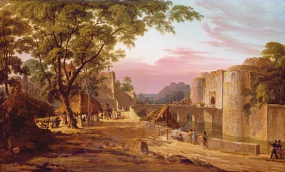A Procissão para o Forte em Bharatpur (óleo sobre tela)