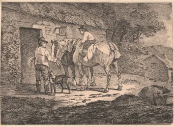 Cavalos na Porta de Cottages