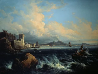 Nápoles visto de Posillipo (óleo sobre tela)