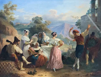 Dança tradicional (óleo sobre tela)