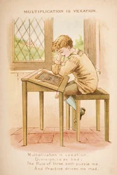 A multiplicação é Vexation, de Rimas e contos de Old Mother Goose, publicado por Frederick Warne und Co., c.1890s (chromolitho)