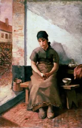 Um café da manhã das empregadas domésticas, 1880s.