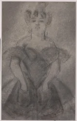 Busto de mulher (lápis e guache sobre papel)