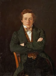 Retrato de Martin Hammerich (1811-1881), mais tarde professor, retrato a três quartos de comprimento, de frente