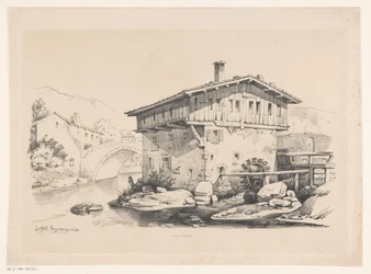 Casa e moinho de água em aldeia de montanha
A Paisagem (título da série)