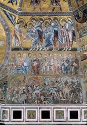 O Juízo Final Satanás devora as almas dos condenados - Detalhe dos mosaicos, ca1270