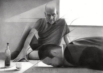 Desenho de um homem contemplativo