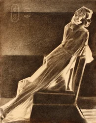 Mulher elegante inclinada