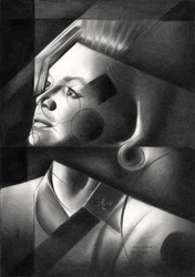 Retrato geométrico de uma mulher