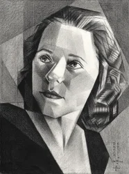 Retrato geométrico de uma mulher