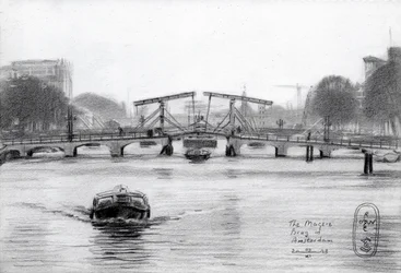 Desenho da Ponte Magere, em Amesterdão