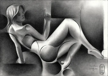 Mulher reclinada estilizada