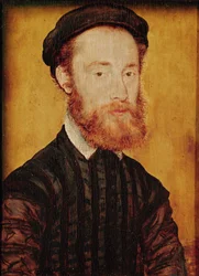 Retrato de um homem com cabelo loiro