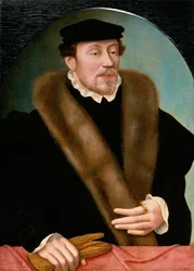 Retrato, de, um, cavalheiro, em, doublet, e, chapéu