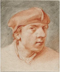 "Autoportrait with beret (Auto-retrato com boina) Sanguine de Cornelis Pietersz Bega (1631/2-1664) Het Rembrandthuis, Amsterdam