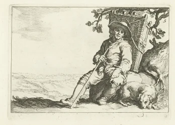 Um mascate de descanso 16 gravuras de diferentes séries de Cornelis e Frederik Bloemaert (título da série)