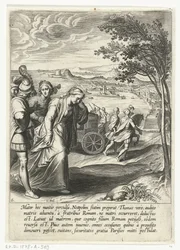Mãe de Thomas procurando por ele em Nápoles A Vida de São Tomás de Aquino (título da série)