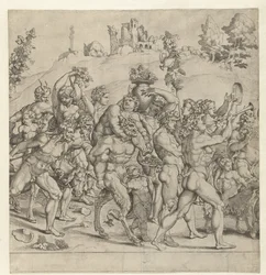 Triunfo de Bacchus, placa do meio