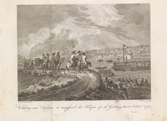 Despachos franceses de tropas em fuga no Gierbrug, 1794
Derrota de Nymegen e desastre das tropas em Gierbrug, 16 de Outubro de 1794 (título sobre o objecto)