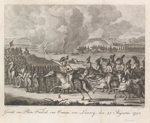 Príncipe William George Frederick na batalha de Lannoy, 1793
Batalha do Príncipe Frederick de Orange, antes de Lannoy, cova 27. Agosto 1793 (título sobre o objecto)
