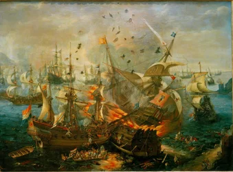 A explosão do navio almirante espanhol (...)