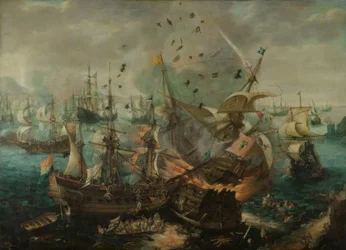 A explosão do navio almirante espanhol (...)