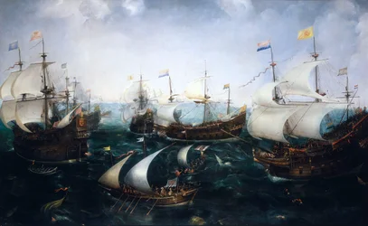 A derrota de Heemskerk contra os espanhóis em Gibraltar, 25 de abril de 1607, c.1619 (óleo sobre tela)