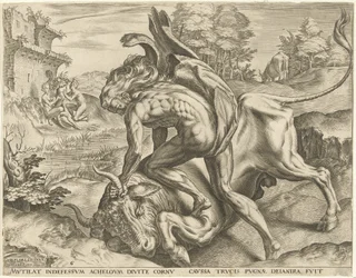 Hércules luta com Acheloüs
Obras de Hércules (título da série)