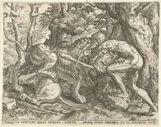 Hércules estrangula o leão Nemean
Obras de Hércules (título da série)