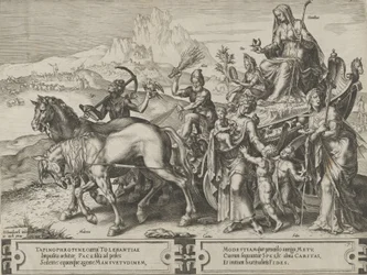 O Triunfo da Humildade, de O Ciclo das Vicissitudes dos Assuntos Humanos, gravura 7, 1564.