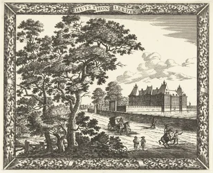 Vista do Palácio Honselaarsdijk
T Huys t Honslerdyk (título sobre o objecto)