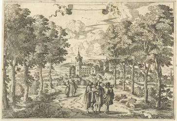 Os caminhantes e um castelo