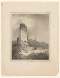 Torre em paisagem dunar