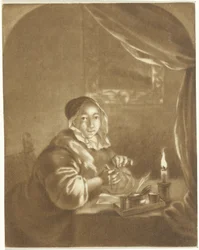 Senhora à luz de velas