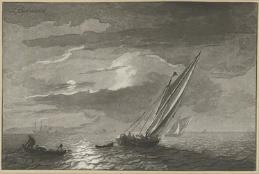 Seascape com lua cheia